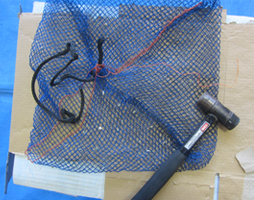 ホタテ網解体作業